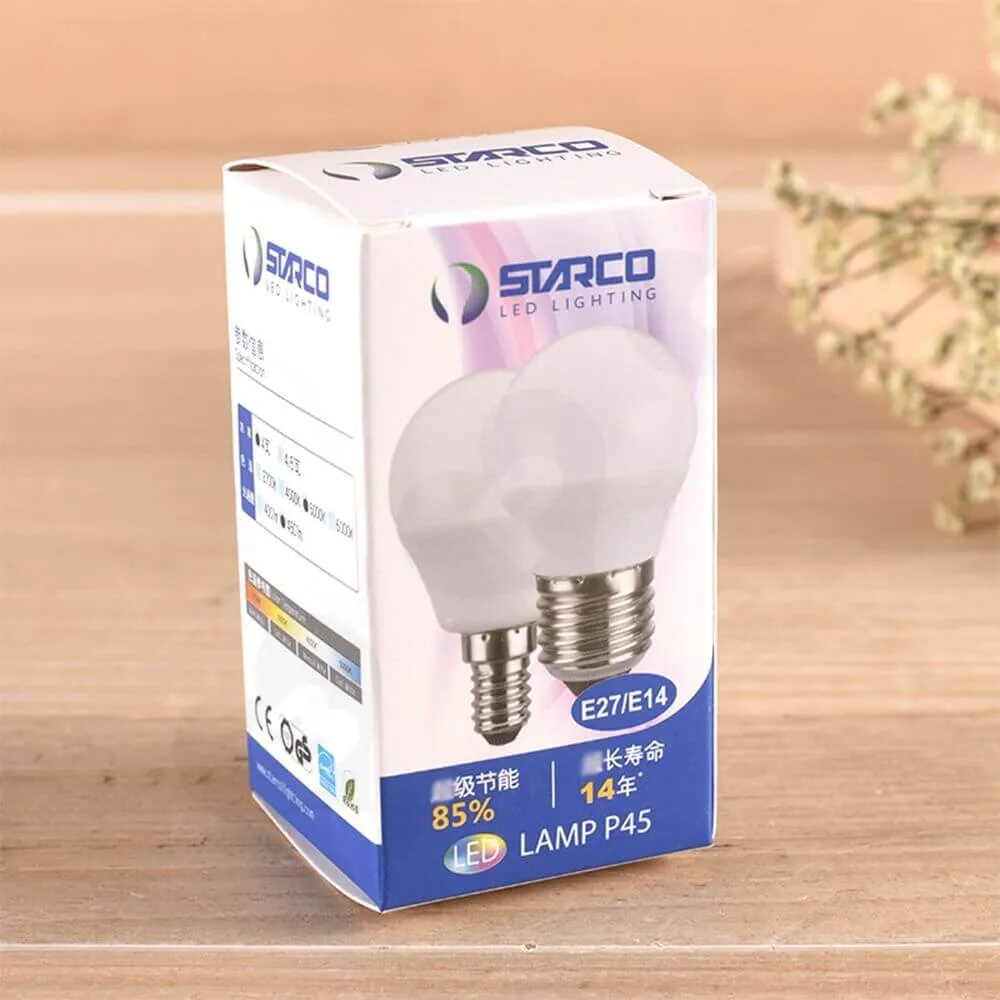 Energy ECO LED Lighting Bulb Packaging Box Side View One