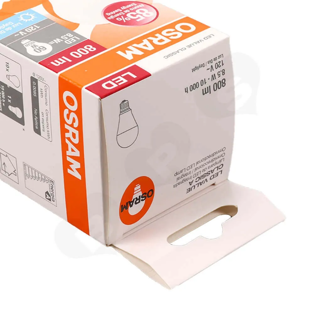 Energy Saving LED Bulb Packaging Box Side View Three