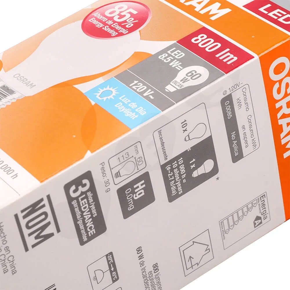 Energy Saving LED Bulb Packaging Box Side View Two