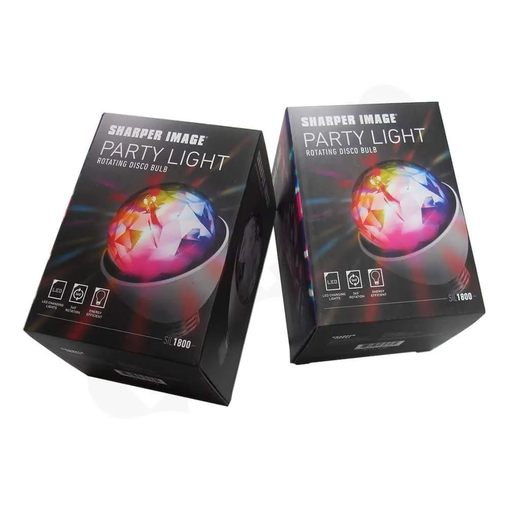 Glossy Black Folding Carton For Party Light Side View Five