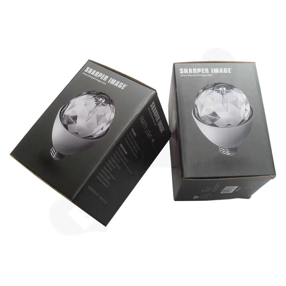 Glossy Black Folding Carton For Party Light Side View Four