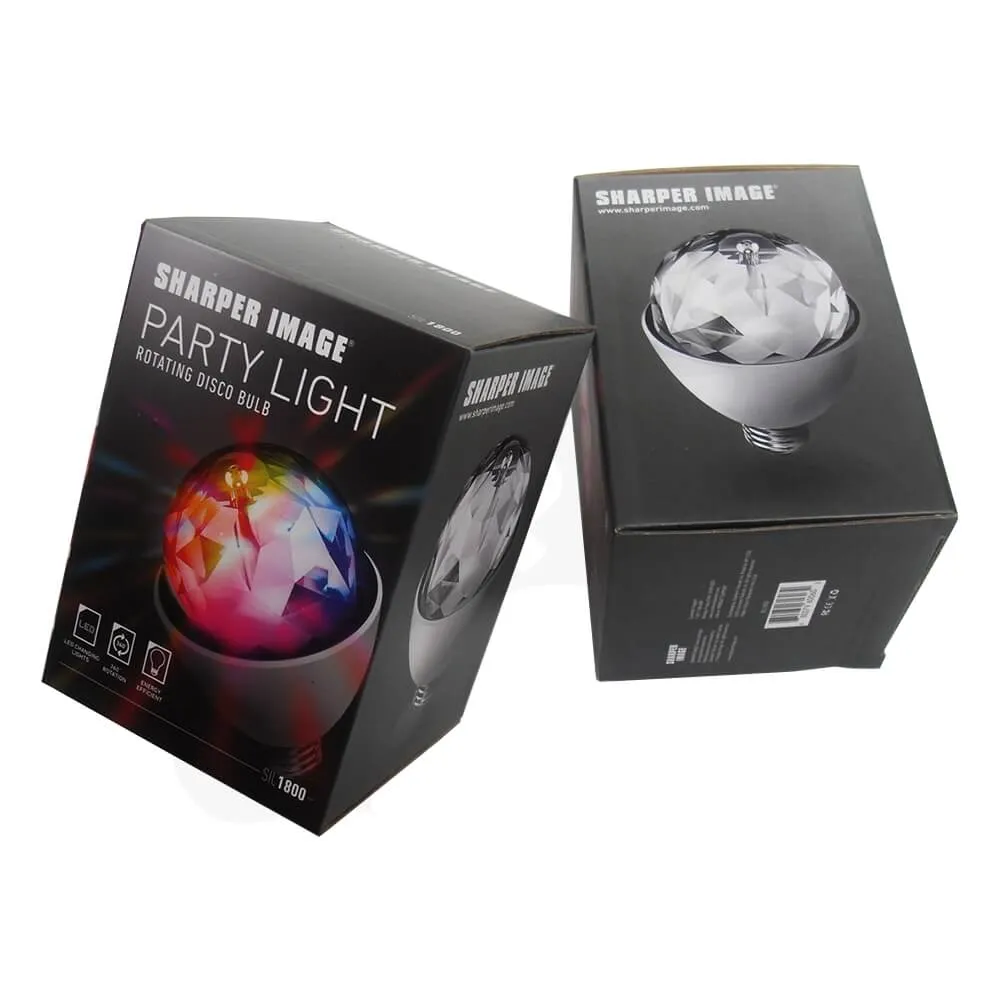 Glossy Black Folding Carton For Party Light Side View One