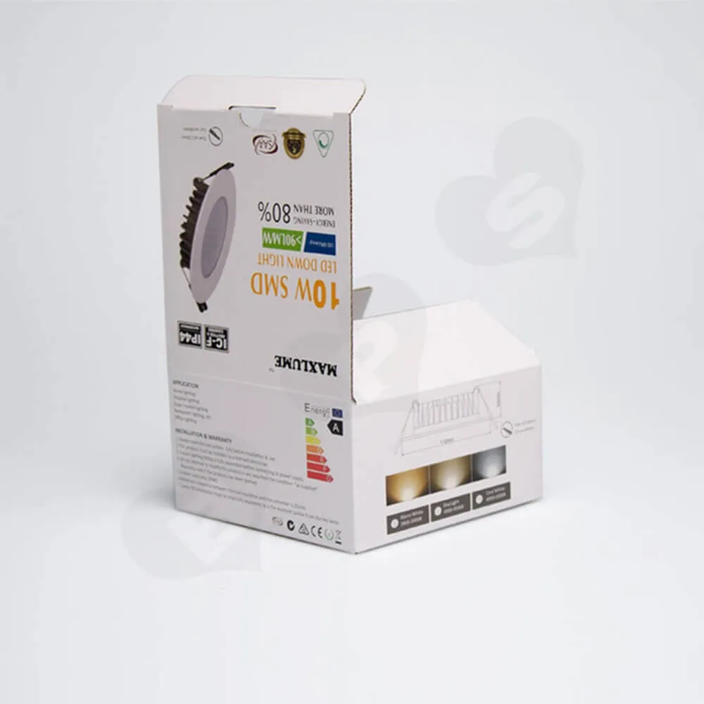 High Quality LED Down Light Packaging Box Side View Three