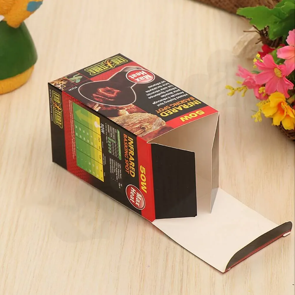 Infrared Basking Spot Lamp Packaging Box Carton Side View Three