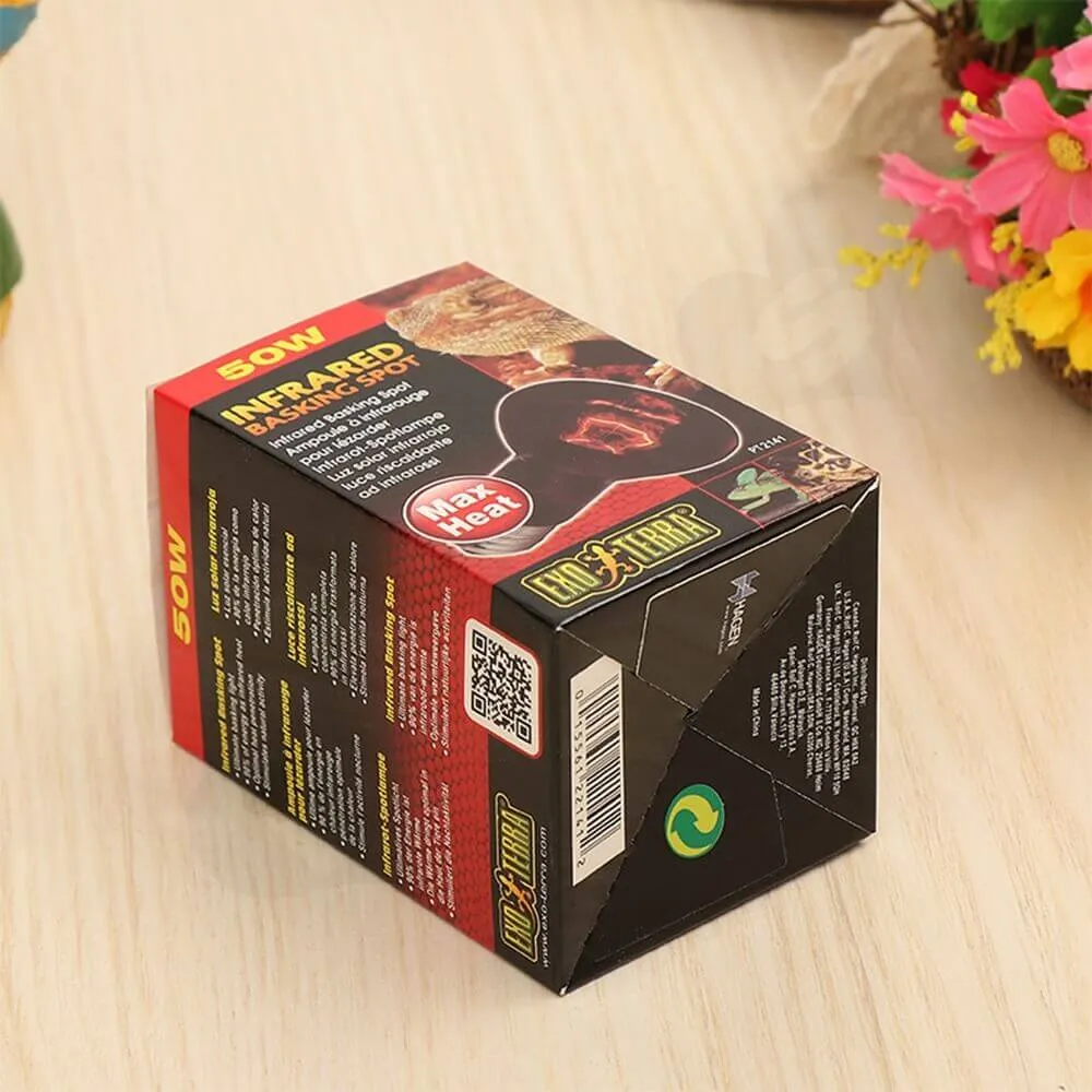 Infrared Basking Spot Lamp Packaging Box Carton Side View Two
