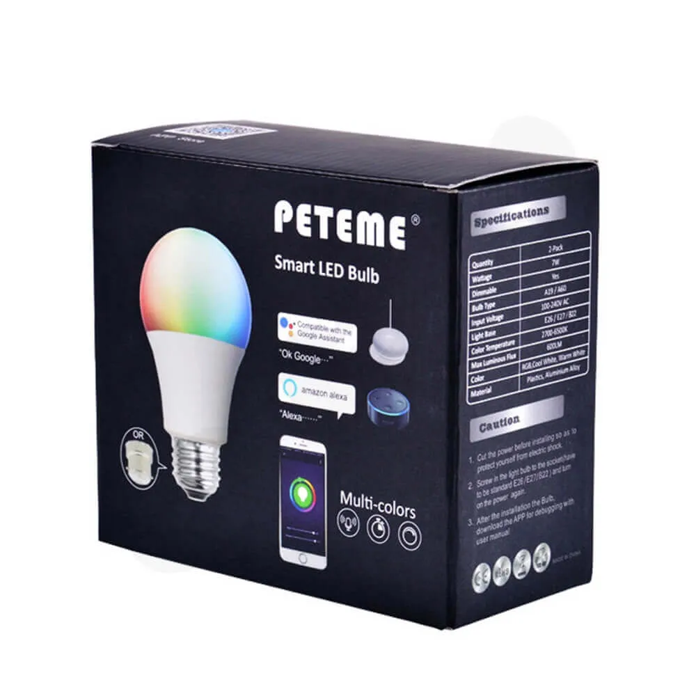 Snap Lock Bottom Box For Smart LED Bulb Side View One