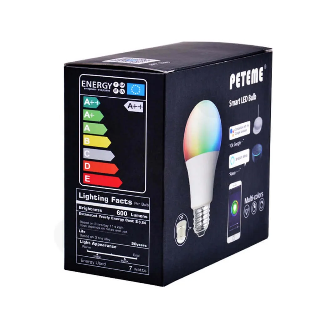 Snap Lock Bottom Box For Smart LED Bulb Side View Three