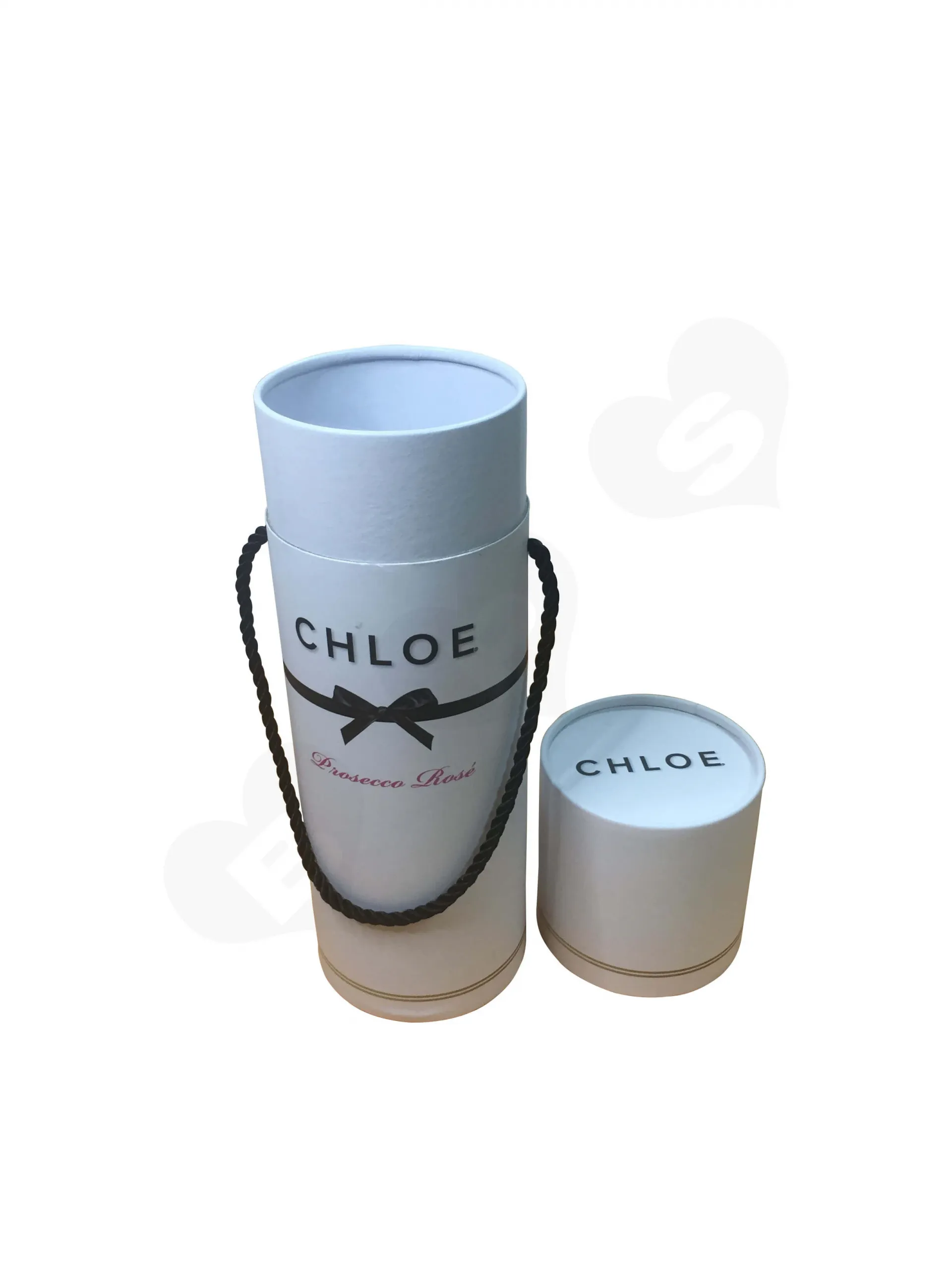 Custom Cylinder Wine Bottle Package With Rope Handle Side View 5