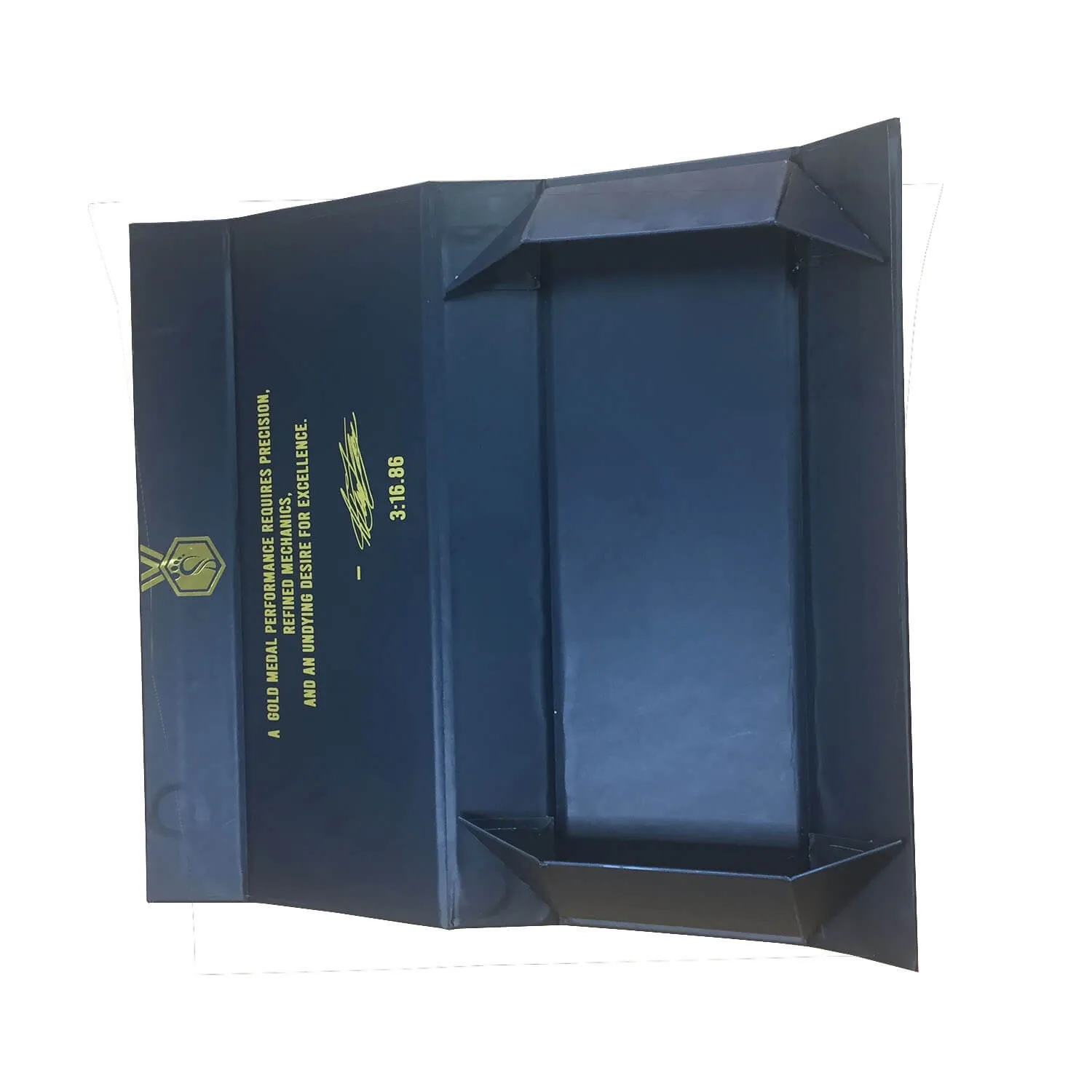 Custom Rigid Collapsible Matte Black Magnetic Closure Box Side View 3