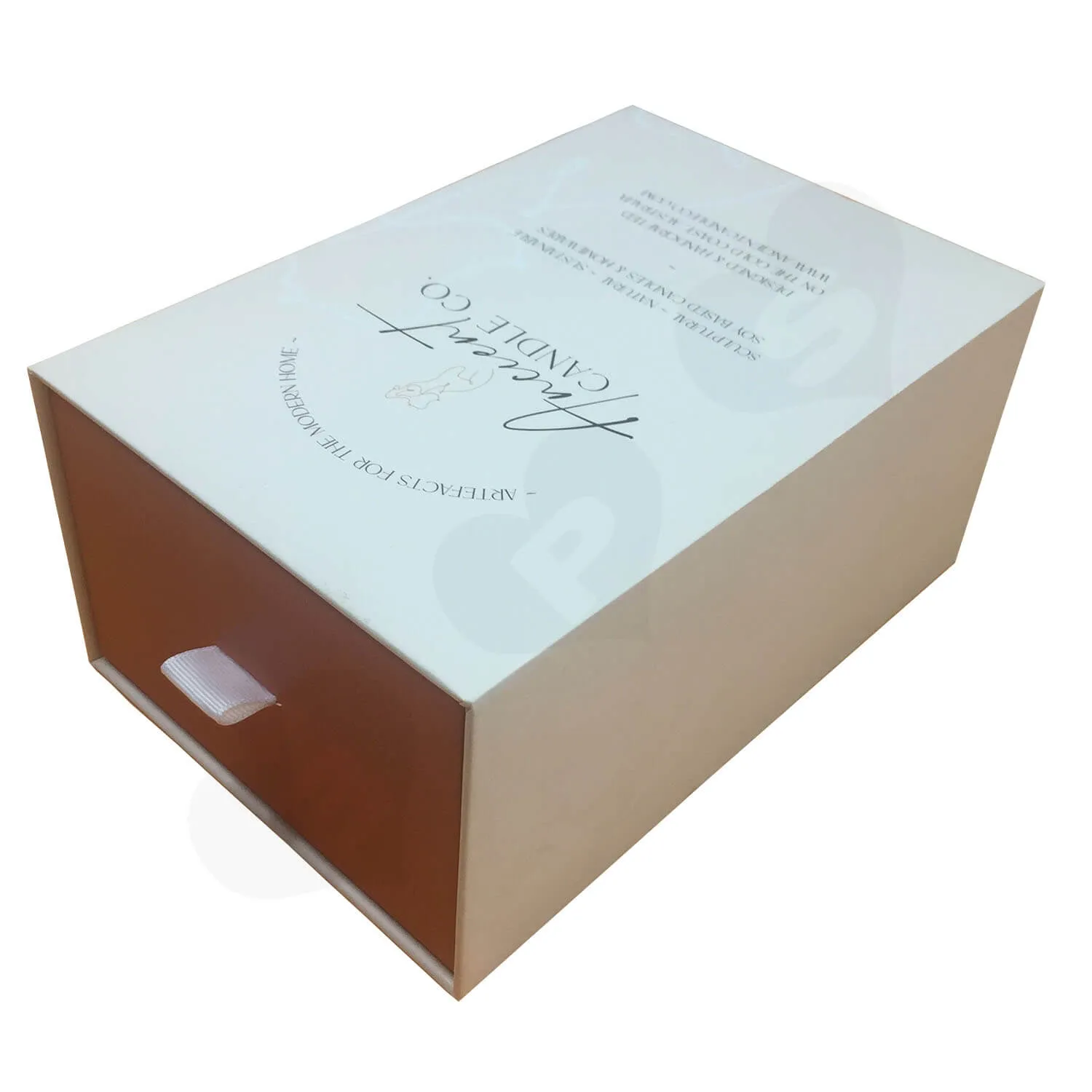 Custom Rigid Slide Drawer Box For Sculptural Candles Side View 2