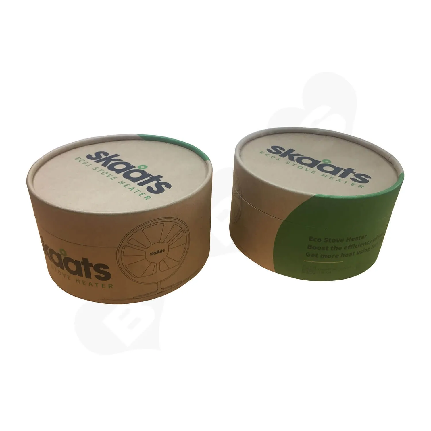 ECO Fan Custom Kraft Tube With Die Cut Foam Insert Side View 2