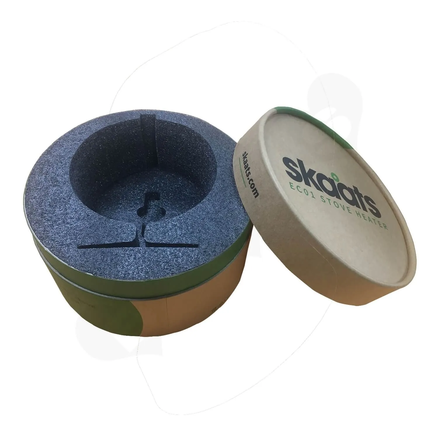 ECO Fan Custom Kraft Tube With Die Cut Foam Insert Side View 6