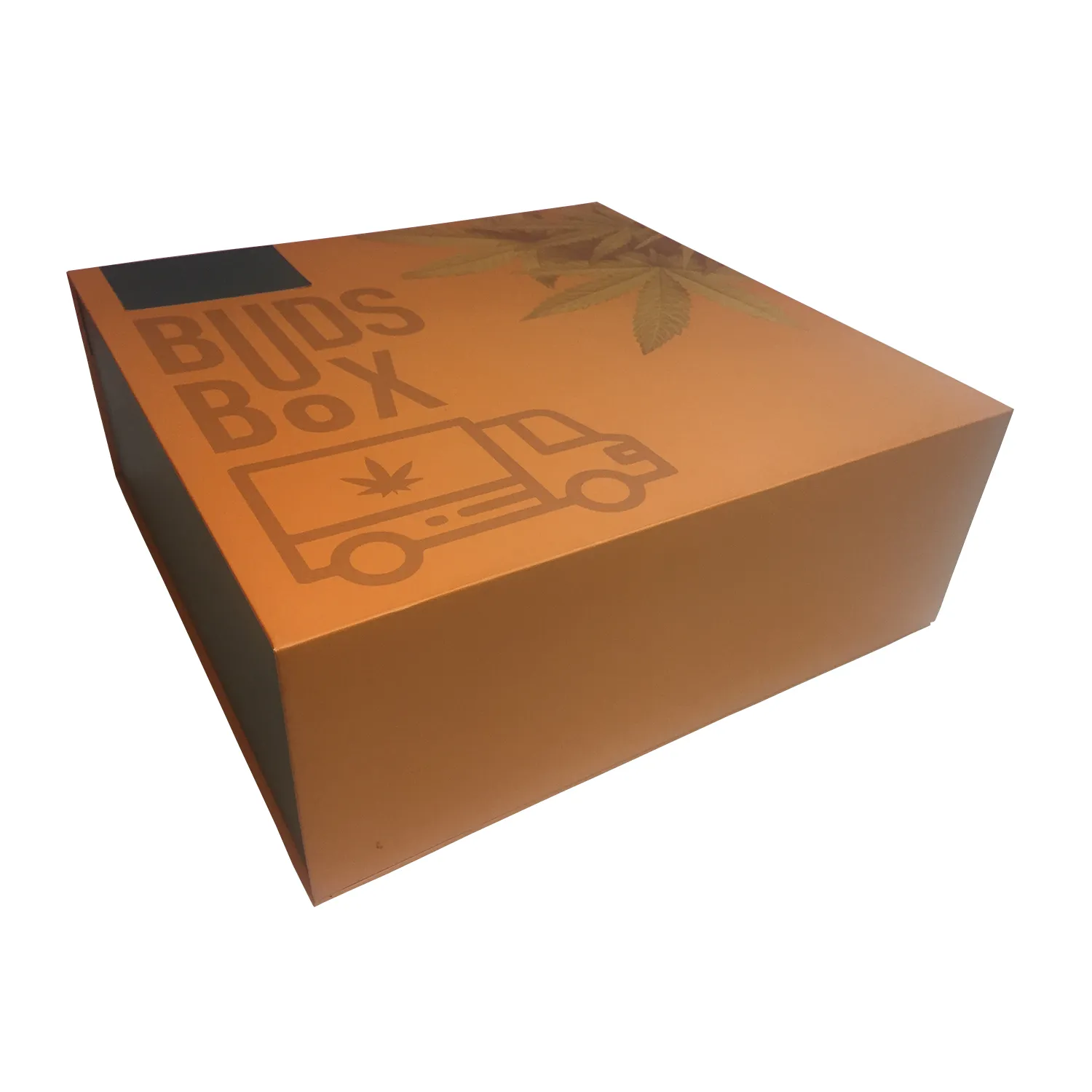 Custom Hinged Magnetic Closure Lid Box For Cannabis Side View 1
