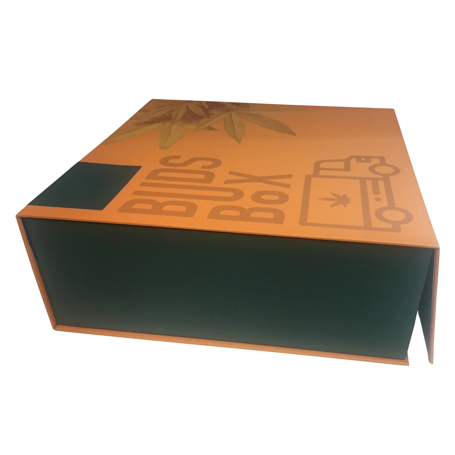Custom Hinged Magnetic Closure Lid Box For Cannabis Side View 3