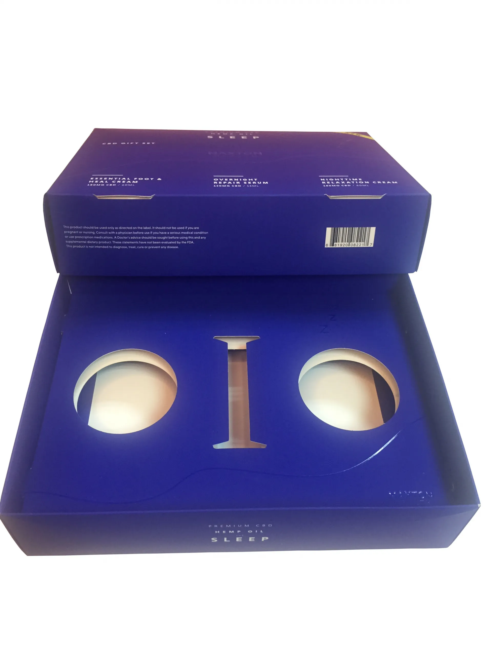 Custom Lift Off Lid Cardboard Box With Insert For CBD Gift Set Side View 5