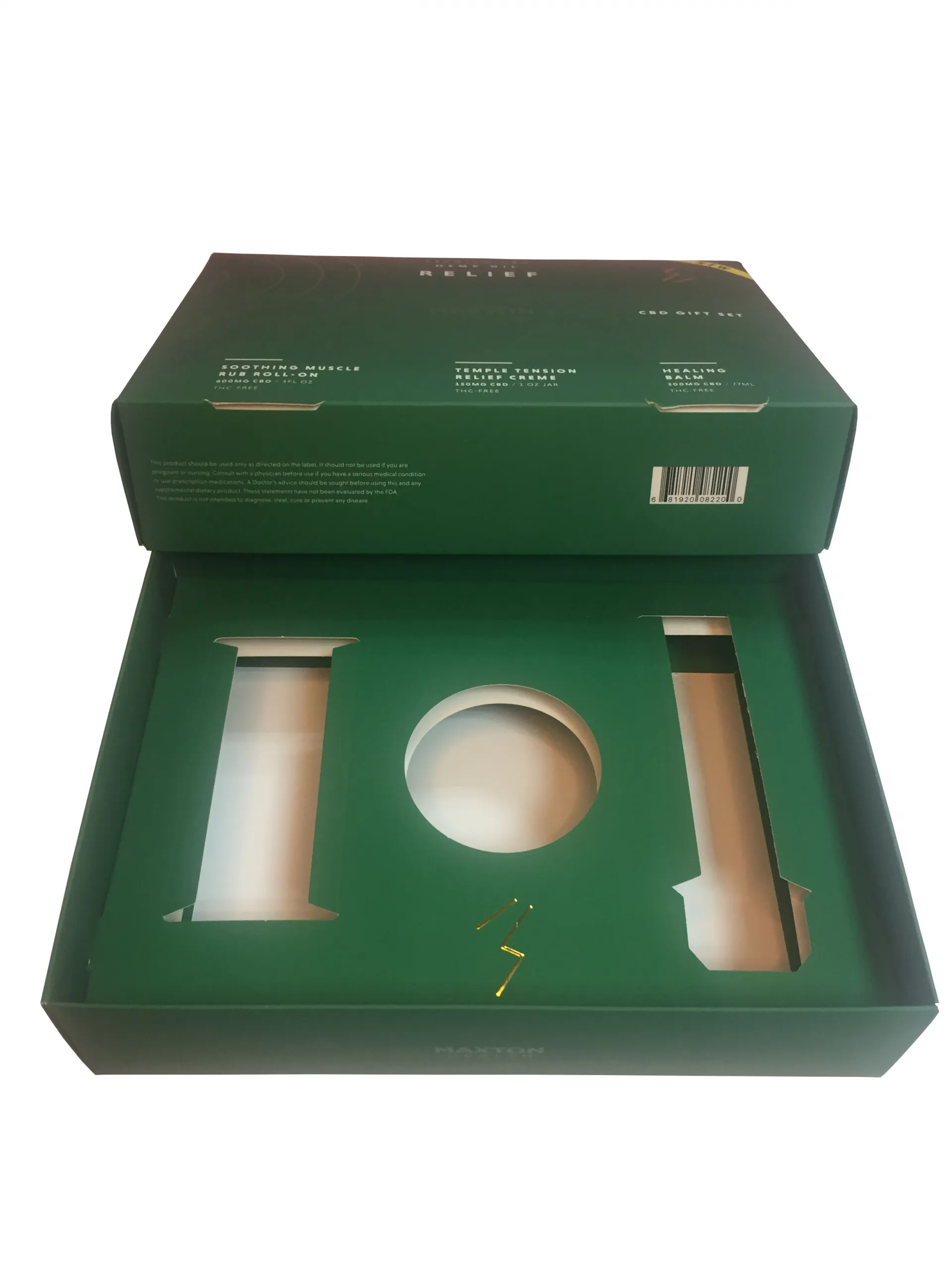 Custom Lift Off Lid Cardboard Box With Insert For CBD Gift Set Side View 6